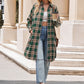 Mandy Plaid Collared Neck Long Sleeve Coat