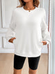Ivy Lane Round Neck Long Sleeve Sweatshirt White