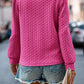 Texture Round Neck Long Sleeve Sweatshirt