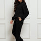 Corduroy Round Neck Sweatshirt and Sweatpants Set