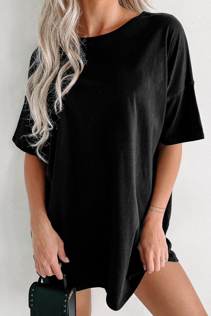 Round Neck Short Sleeve T-Shirt Black