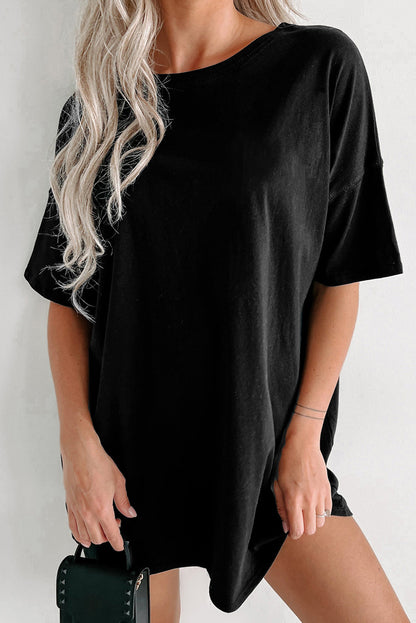Round Neck Short Sleeve T-Shirt Black