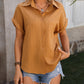 Mandy Textured Button Up Cap Sleeve Shirt