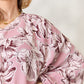 Heimish Full Size Floral V-Neck Balloon Sleeve Blouse