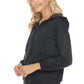 Drawstring Half Zip Dropped Shoulder Hoodie