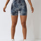 Tie Dye Wide Waistband Slim Fit Sports Shorts