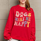 Simply Love Simply Love Full Size DOGS MAKE ME HAPPY Graphic Sweatshirt