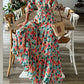 Button Up Ruffle Hem Tiered Maxi Dress