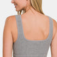 Zenana Ribbed Square Neck Cropped Tank