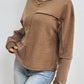 Exposed Seam Round Neck Long Sleeve Sweatshirt