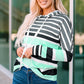 Striped Drawstring Detail Long Sleeve Hoodie