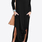 Split Long Sleeve V-Neck Maxi Dress