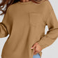 Full Size Texture Round Neck Long Sleeve Sweatshirt