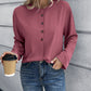 Ivy Lane Half Button Long Sleeve Blouse