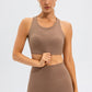 Round Neck Cutout Cropped Active Tank