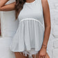 Ivy Lane Striped Lace Trim Round Neck Tank