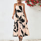 Printed Spaghetti Strap Tiered Midi Dress