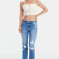 BAYEAS Full Size Mid Waist Distressed Ripped Straight Jeans