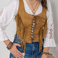 Fringe Lace-Up Vest