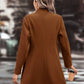 Collared Neck Button Up Long Sleeve Coat