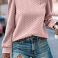 Texture Round Neck Long Sleeve Sweatshirt