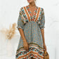 Printed Bohemian V Neck Dress