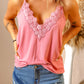 Full Size Lace Trim V-Neck Cami Top