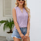 Eyelet Lace Detail V-Neck Tank