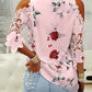 Full Size Lace Printed Half Sleeve Blouse