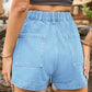 High Waist Denim Shorts with Pockets