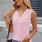 Eyelet V-Neck Wide Strap Tank