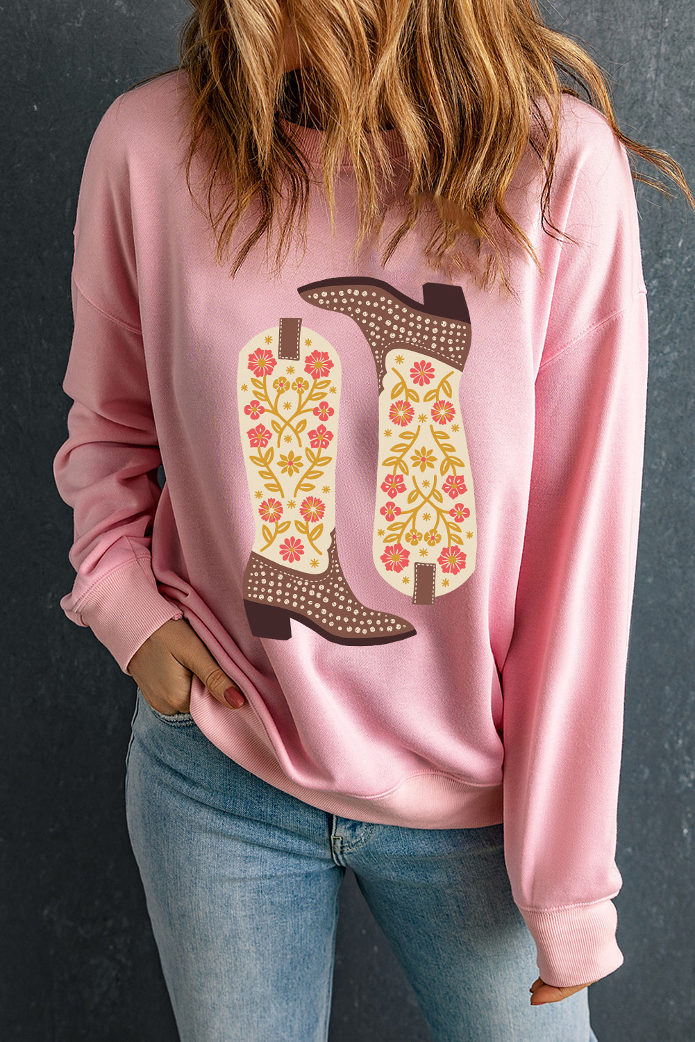 Boot Graphic Long Sleeve Sweatshirt