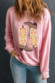 Boot Graphic Long Sleeve Sweatshirt Blush Pink