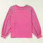 Striped Round Neck Long Sleeve Sweatshirt