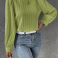 Textured Round Neck Long Sleeve Blouse