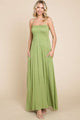 Culture Code Full Size Smocked Cami Maxi Dress with Pockets Happy Olive