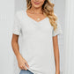 Ruched Heathered Short Sleeve T-Shirt