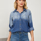 Pocketed Button Up Dropped Shoulder Denim Jakcet