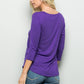 Celeste Full Size Three Quarter Sleeve V-Neck T-Shirt