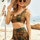 Printed Tie Back Cutout Two-Piece Swimsuit