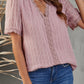 Swiss Dot Lace Trim Plunge Blouse