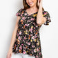 Be Stage Floral Short Sleeve Ruffled Top