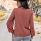 Swiss Dot V-Neck Blouse