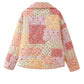 Printed Patchwork Open Front Cardigan with Pockets