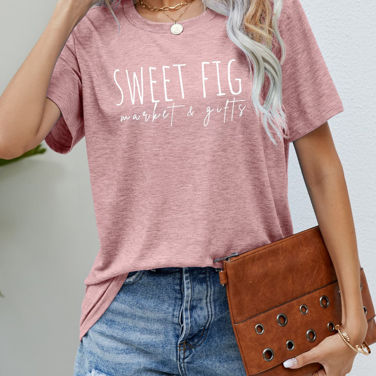 SWEET FIG MARKET & GIFTS Graphic Tee Blush Pink