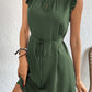 Ruffled Tie-Waist Keyhole Dress