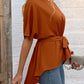 Ivy Lane Tied Round Neck Half Sleeve Blouse