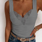 Full Size Lace Detail Sweetheart Neck Tank