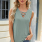 Eyelet Crisscross V-Neck Tank