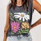 Distressed Graphic Round Neck Tank